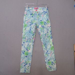 Lilly Pulitzer Pants 00 Floral South Ocean Lion Around Skinny Colorful
